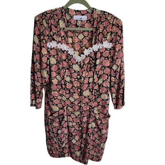 jonathan martin Dresses & Skirts - Jonathan Martin Vintage Antique Rose Floral Button Front Dress Size M